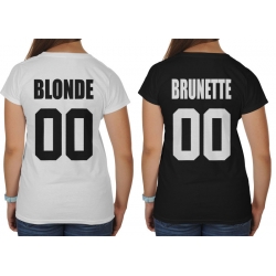 Koszulki dla przyjaciółek Blonde Brunette + numer